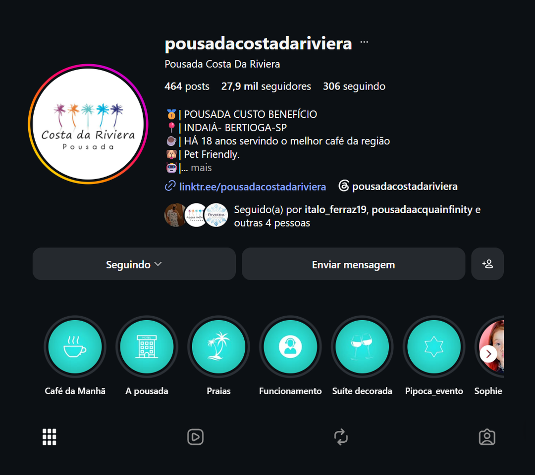 Perfil Instagram Costa da Riviera